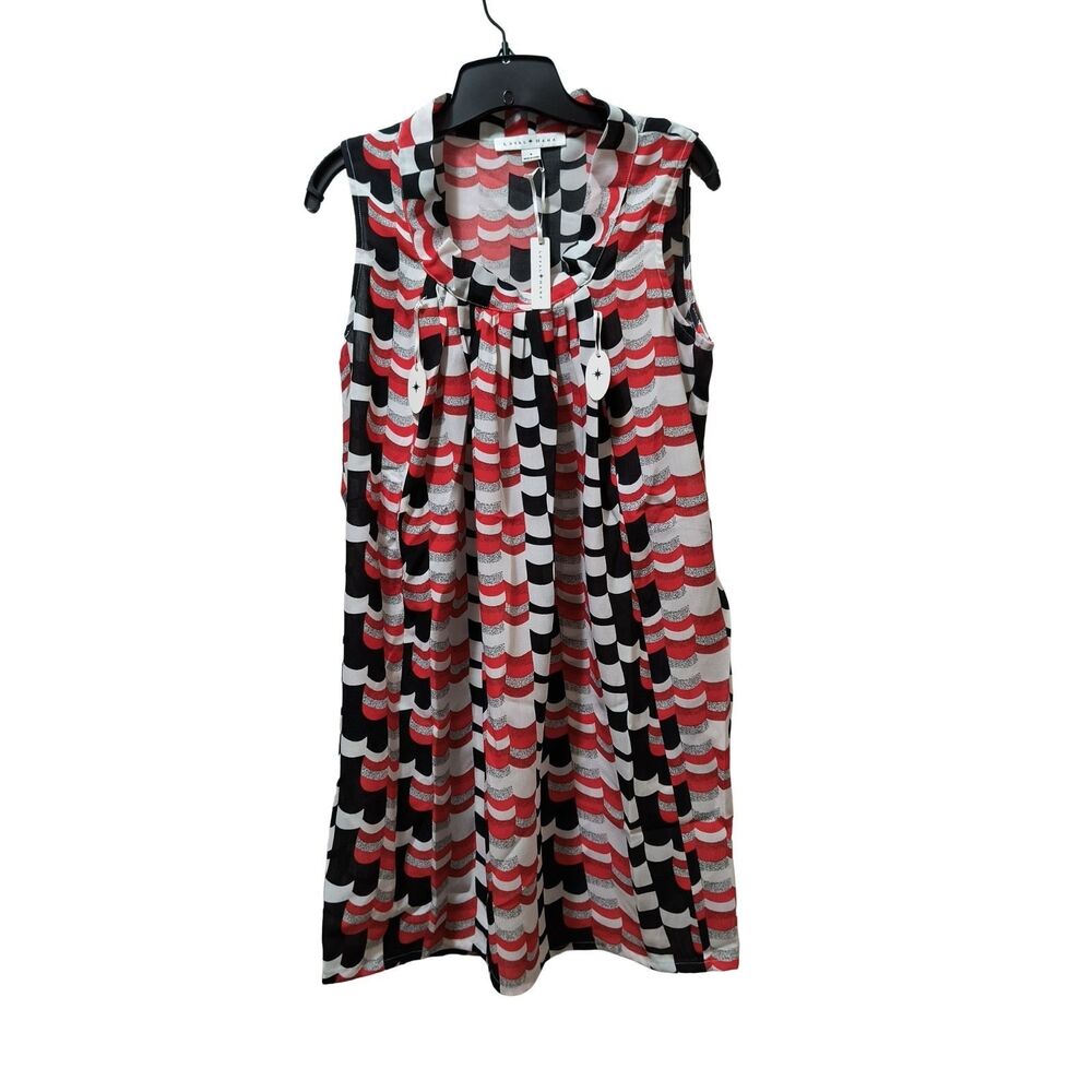 Loyal Hana Roulette Sleeveless Maternity Dress Small Red Black White Geometric